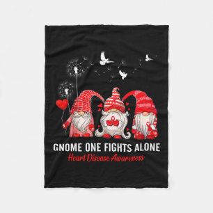 One Fights Alone Heart Disease Awareness Fleece Blanket