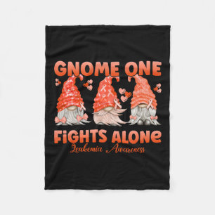 One Fights Alone Orange Leukaemia Awareness  Fleece Blanket