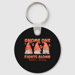 One Fights Alone Orange Leukaemia Awareness Key Ring