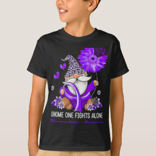 One Fights Alone Ribbon Fibromyalgia Awareness T-Shirt