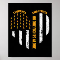 One Fights Usa Flag Heart Alone Leukaemia Awarenes