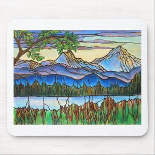 "One Fine Day" Stained Glass Landscape Art! Mouse Mat