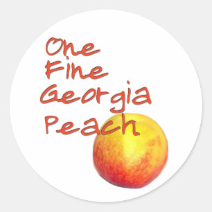 One Fine Georgia Peach Classic Round Sticker