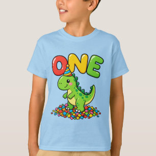 ONE - First Birthday Cute Dinosaur Kids T-Shirt