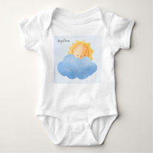 One First Birthday Name Sun and Cloud 