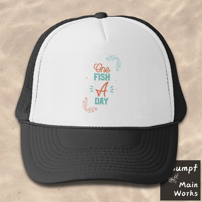 One Fish A Day Lettering Trucker Hat (Creator Uploaded)