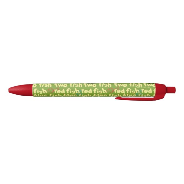 One Fish Two Fish Typography Pattern Black Ink Pen (Bottom)