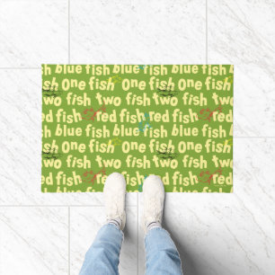 One Fish Two Fish Typography Pattern Doormat