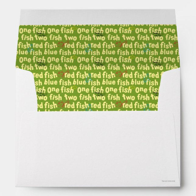 One Fish Two Fish Typography Pattern Envelope (Back (Bottom))