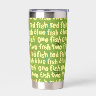 One Fish Two Fish Typography Pattern Insulated Tumbler