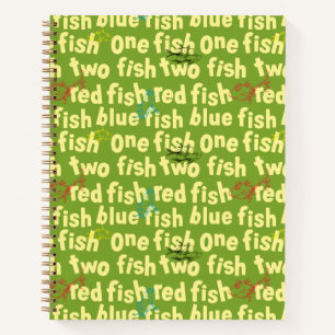 One Fish Two Fish Typography Pattern Notebook