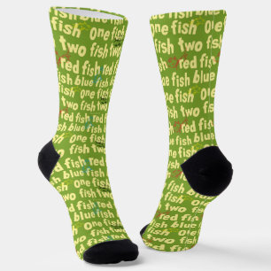 One Fish Two Fish Typography Pattern Socks