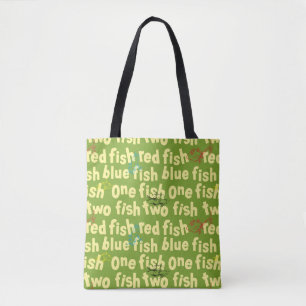 One Fish Two Fish Typography Pattern Tote Bag