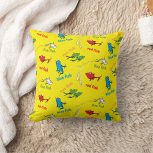 One Fish Two Fish Yellow Pattern Cushion