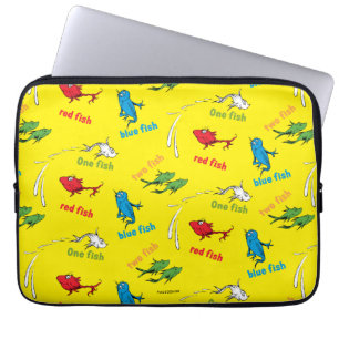 One Fish Two Fish Yellow Pattern Laptop Sleeve
