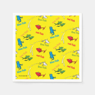 One Fish Two Fish Yellow Pattern Napkin
