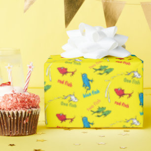One Fish Two Fish Yellow Pattern Wrapping Paper