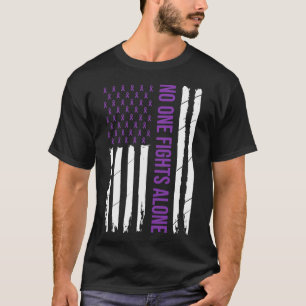 One Fligt Alone Purple Ribbon Alzheimerheimer's Aw T-Shirt