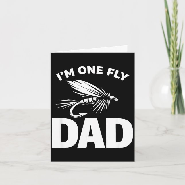 One fly dad funny fishing minimalist fathers day card (Front)