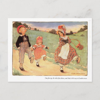 One Foot Up, One Foot Down Nursery Rhyme Postcard