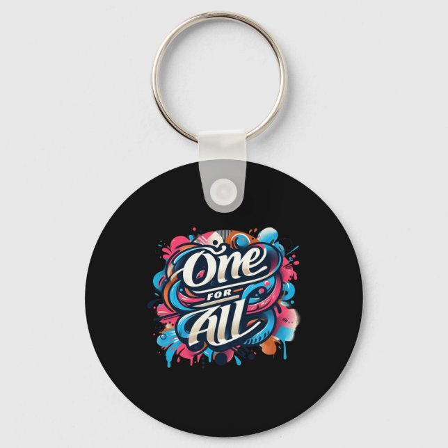 One For All A Tapestry Of Human Connection And Key Ring (Front)
