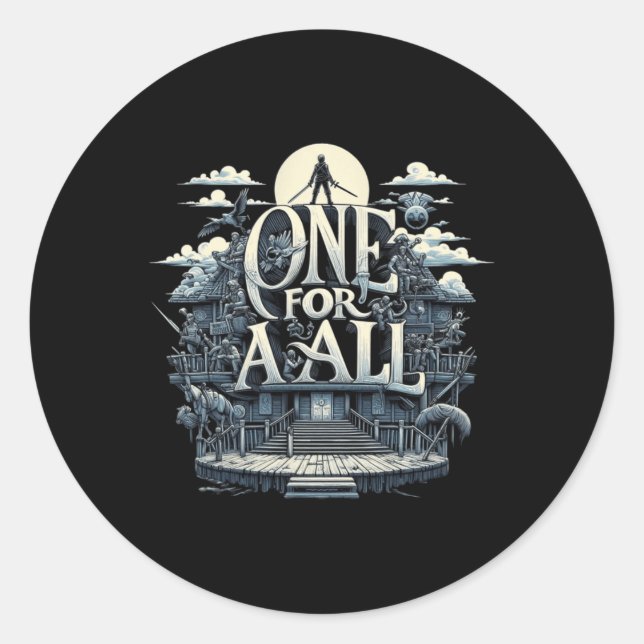One For All Embracing Unity In A World Of Classic Round Sticker (Front)