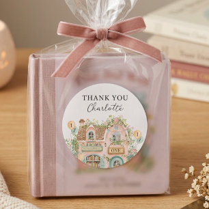 One For The Books 1st Birthday Thank You Favour Classic Round Sticker