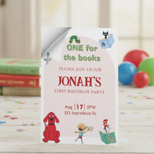 One for the books, First birthday invitation