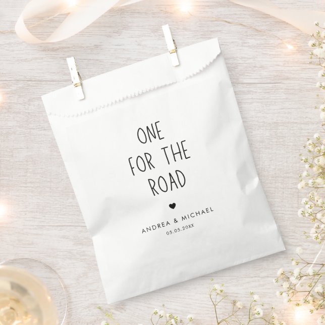 One for the Road | Funny Wedding Treat Snack  Favour Bags (Clipped)