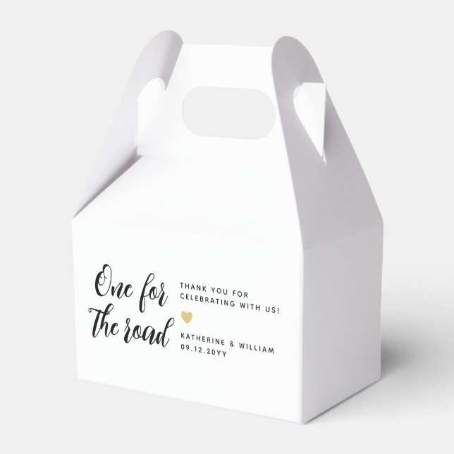 One For The Road Wedding Thank You Snack Favour Ba Box (Front Side)
