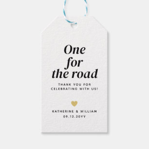 One for the Road Wedding Thank You Snack Favour Ba Gift Tags