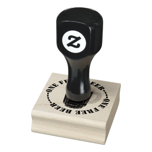 One Free Beer Rubber Stamp (Stamp)