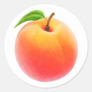 One fresh peach classic round sticker