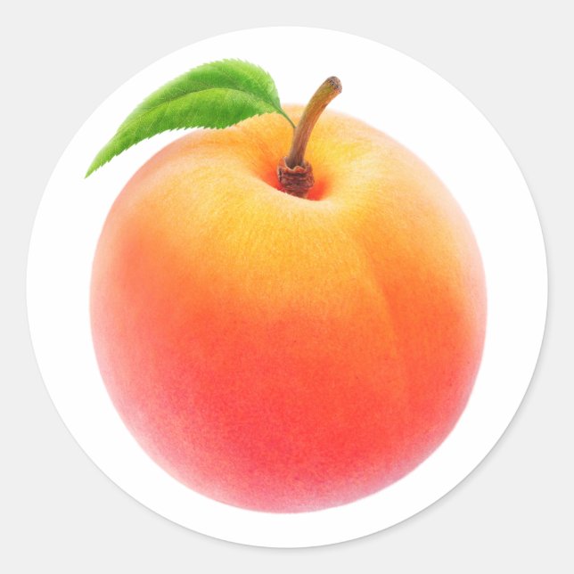 One fresh peach classic round sticker (Front)