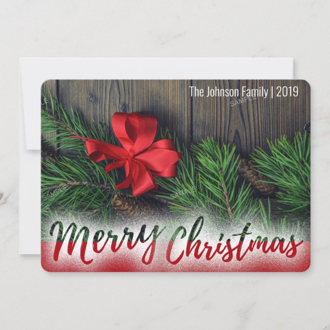 One Full Single Photo Christmas Holidays Greetings (Front)