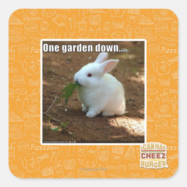 One Garden Down� Square Sticker (Front)
