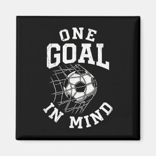 One Goal In Mind Distressed Soccer Net Ball Magnet