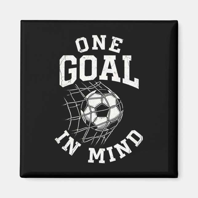One Goal In Mind Distressed Soccer Net Ball  Magnet (Front)