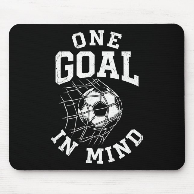 One Goal In Mind Distressed Soccer Net Ball  Mouse Mat (Front)