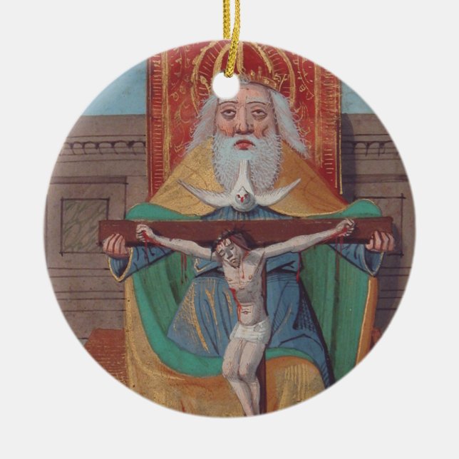 One God Holy Trinity in Glory Ceramic Tree Decoration (Front)