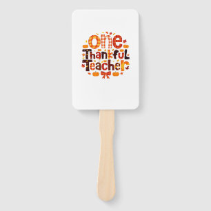 One Grateful Teacher Autumn Thanksgiving Pumpkin C Hand Fan