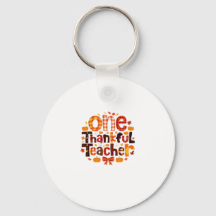 One Grateful Teacher Autumn Thanksgiving Pumpkin C Key Ring