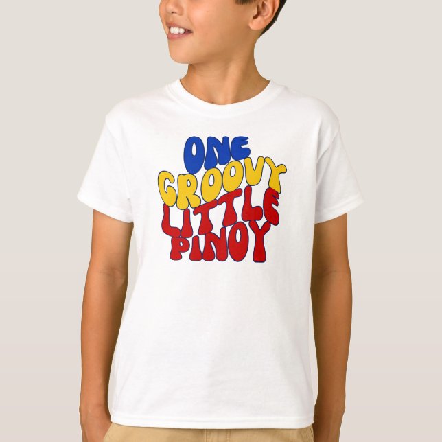 One Groovy Little Pinoy Youth Boy Shirt, Filipino  T-Shirt (Front)