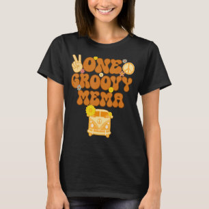 One Groovy Mema Retro Mum Hippie Birthday 70s Flor T-Shirt