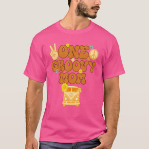 One Groovy Mum Retro Mum Hippie Birthday 70s Flora T-Shirt