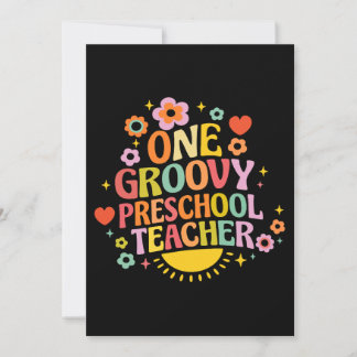 One groovy preschool teacher invitation