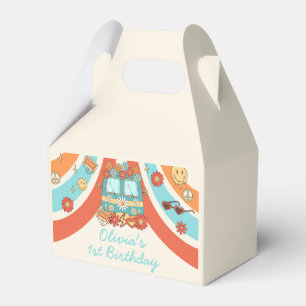 One Groovy Retro Rainbow 1st Birthday Favour Box