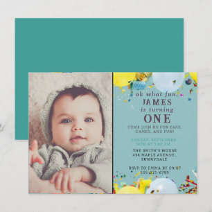 One Happy 1st Birthday Invite   Custom Cute