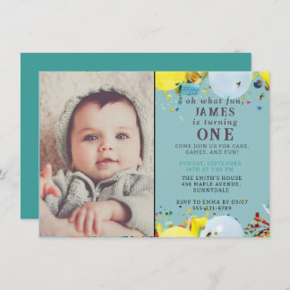 One Happy 1st Birthday Invite | Custom Cute