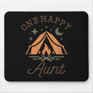 One happy aunt camper 1st birthday camping family mouse mat